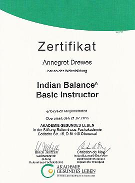 indianbalance zertifikat
